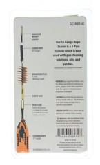 16 Gauge Shotgun Rifle Gun Cleaning Bronze Brush Rope Rope & Patch Holder
