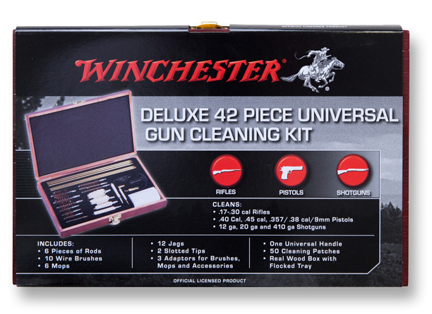 Winchester® Deluxe 42 Piece Universal Gun Cleaning Kit in Wood Case