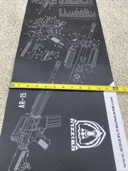 Ultimate Rifle Build 12″ x 36″ Gun Cleaning Mat Black AR-15 Exploded View