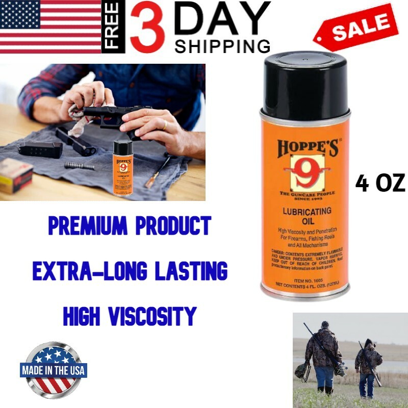 Hoppes No. 9 Lubricating Oil Guns Rifle Shotgun Can Spray Firearms Lube Cleaner