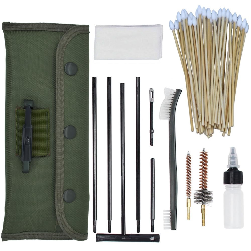 Rifle Gun Cleaning Kit Compact for .22 .223 Cal 5.56mm .22LR Barrel