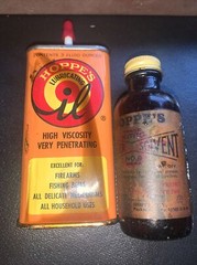 VTG 1965 HOPPE’S GUN CLEANING KIT Lubricating Oil Can FULL Solvent Rods Instruct