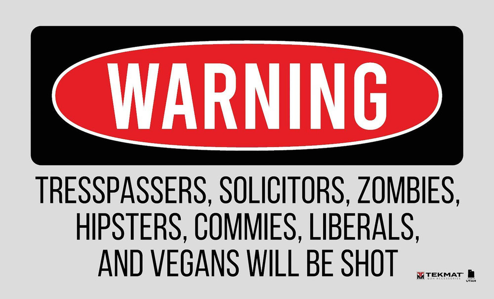 TekMat TEK42TRESPASSERS Trespassers Will Be Shot Door Mat Multi-Color Rubber 25″