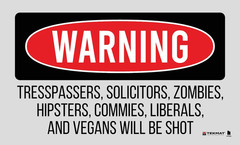 TekMat TEK42TRESPASSERS Trespassers Will Be Shot Door Mat Multi-Color Rubber 25″