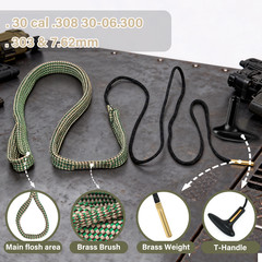 Bore Snake Package with Handle Gun Cleaner for Rifle Shotgun Pistol Snake Rope