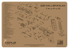 Taurus G2 Millenium Pro Armorers Premium Bench Cleaning Mat Cerus Gear FDE