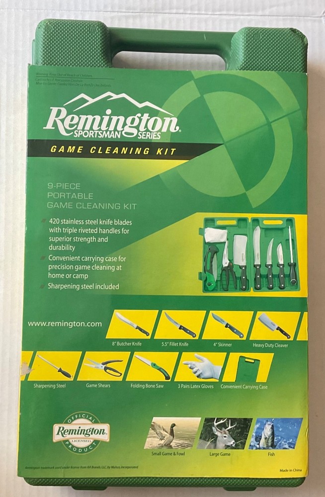 Remington Game Cleaning Kit 9 Piece Portable Sportsman Series