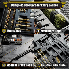 Elite Universal Gun Cleaning Kit for All Guns, Gun Brushes for Pistol Handgun Sh