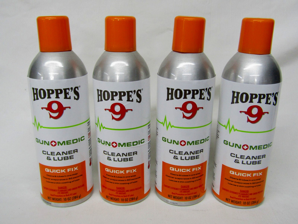 Hoppe’s 9 Gun Medic Quick Fix Cleaner & Lube 10 oz, 4-Pack