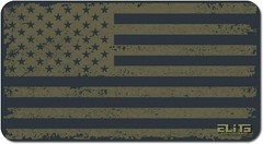 ELITE OUTDOORS Coyote Brown Distressed American Flag Gun Cleaning MAT 12″ x 22″