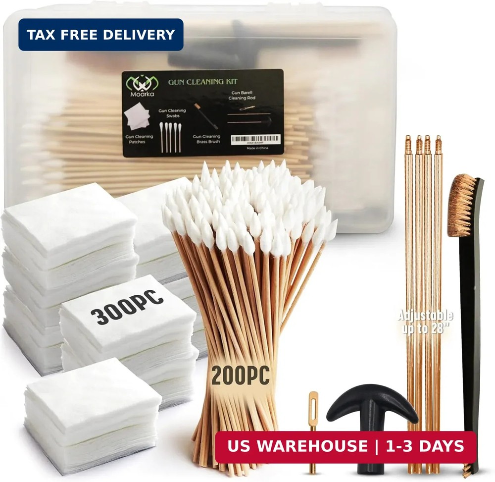Gun Cleaning Supplies in Storage Box – 300Pcs Gun Cleaning Patches 200Pcs Gun Cl