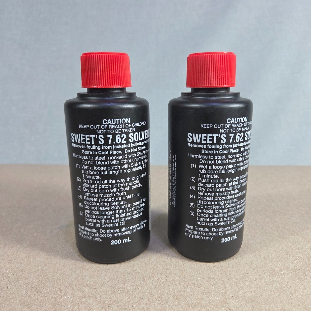 Sweet’s 7.62 Solvent 2-Pack Bundle (200mL each) – Heavy Duty Bore Cleaner New