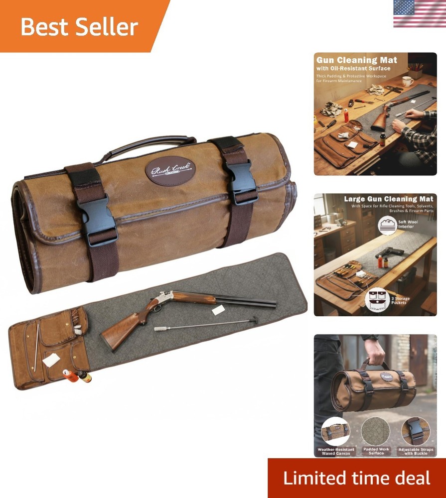 Gun Cleaning Mat – Heavy Duty Waxed Canvas Rifle & Pistol Cleaning Mat, Weath…