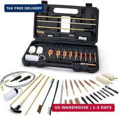 Gun Cleaning Kit Universal Supplies for Rifle Pistol Shotgun with Portable Carry