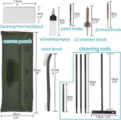 Compact Rifle Gun Cleaning Kit for .22 .223Cal 5.56mm .22LR
