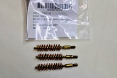 3 US Military Issue USGI Brass Bore Barrel Brush For 9mm Caliber Lot Of 3