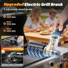 Electric Grill Brush for Outdoor Grill – 16-Inch Handle BBQ Grill Brush