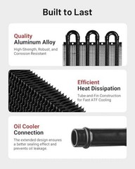 Black 5/16″ Universal 6 Pass Kit for Transmission Oil Cooler Tube & Fin Kit
