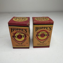Vintage 1940 Hoppes 2 No.3 Gun Cleaning Patches In Box & 1 No.5 Open Box