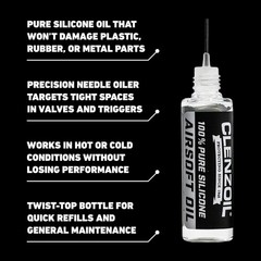 Clenzoil Airsoft & Air Gun Oil – 2 oz Combo Airsoft Oil – for Air Rifles & Ai