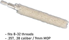 Cotton Bore Mop for Efficient Gun Cleaning – Fits .380 & 9mm Calibers