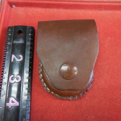 MILITARY GUN CLEANING 42 INCH CHAIN WITH LEATHER BELT POUCH