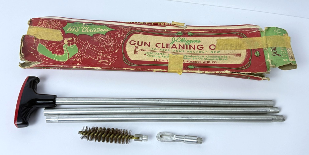 1950s J.C Higgins Gun Cleaning Rod, Attachments, & Box–Sears & Roebuck