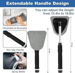 Windshield Cleaner Tool, 13Pcs Car Interior Cleaning Kit, Car Detailing Grey