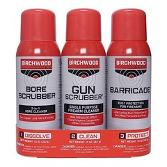 Birchwood Casey 1-2-3 Gun Cleaning Kit – Bore Scrubber, Gun Scrubber & Barricade