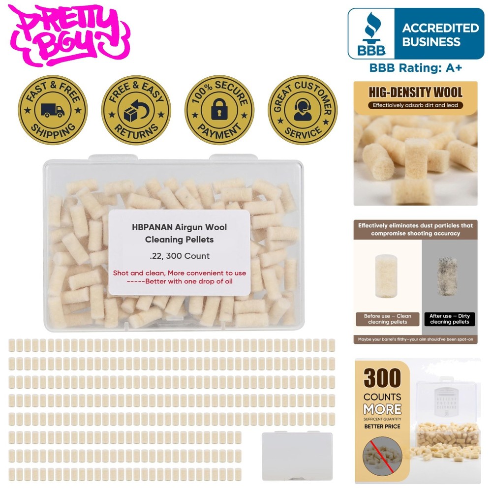 Versatile Wool Felt Cleaning Pellets for Air Rifles & Pistols – .22 Caliber