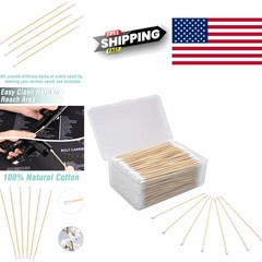 6 Inch Cotton Gun Cleaning Swabs with Bamboo Handle Double Ends Tips 500pcs