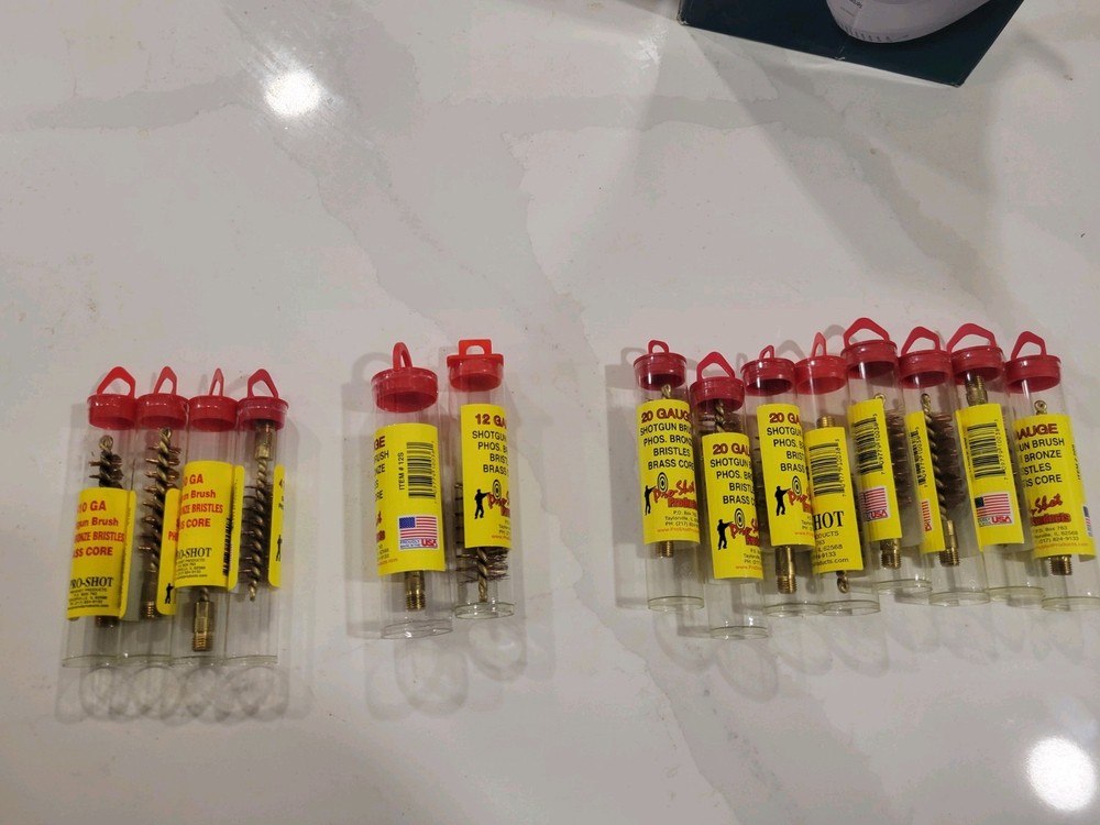 Lot 13 Pro-Shot 20, 12, 410 GAUGE,Shotgun Bore Cleaning Brush Brass USA MADE