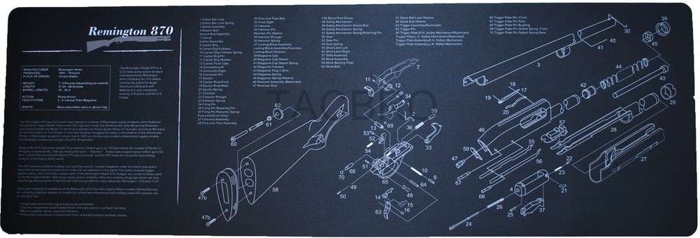 Remington 870 Cleaning Bench Mat 12”x36” 3mm Thickness