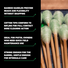Clenzoil Field & Range Bore Stix | Pre-Saturated Gun Cleaning Cotton Swabs | Cal