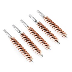 5 X Bronze Bristle Bore Cleaning Brush .338 Caliber 8×32 Thread with 50 Patches