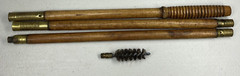 Vintage Wood & Brass 3 Piece Shotgun Cleaning Rod With Brush Tip