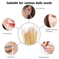 500 PCS Cotton Swabs Bamboo Handle 6 Inch