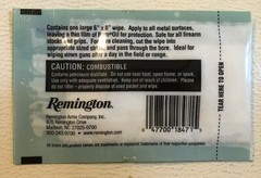 Remington Rem Oil Gun Wipe Cloths THREE PACKS Each Has A 6”x8” Wipe Made in USA