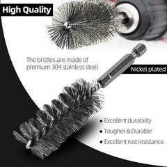 ASNOMY 12Pcs Wire Bore Brush for Drill,5/16″-1-3/16″ Stainless Steel Wire Bru…
