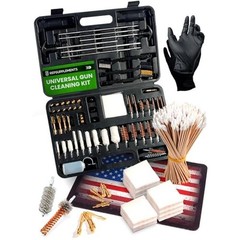 Universal Gun Cleaning Kit 67pcs Stainless Steel Rods Brass Jags Patches Swabs
