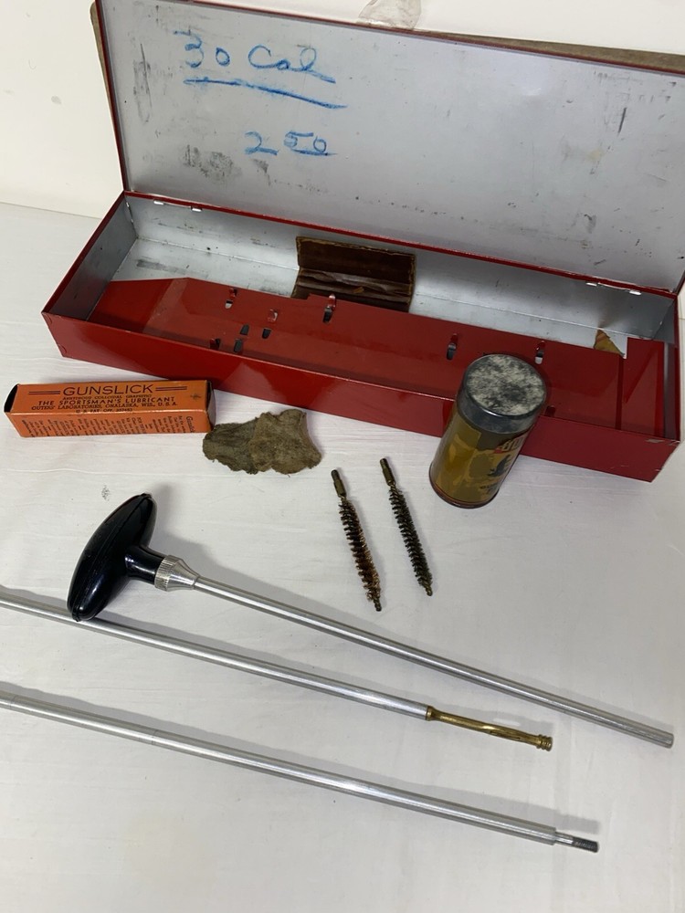 Vintage Hoppes 12 Gauge Shotgun Cleaning Kit Orange Case Vintage Oil Kit