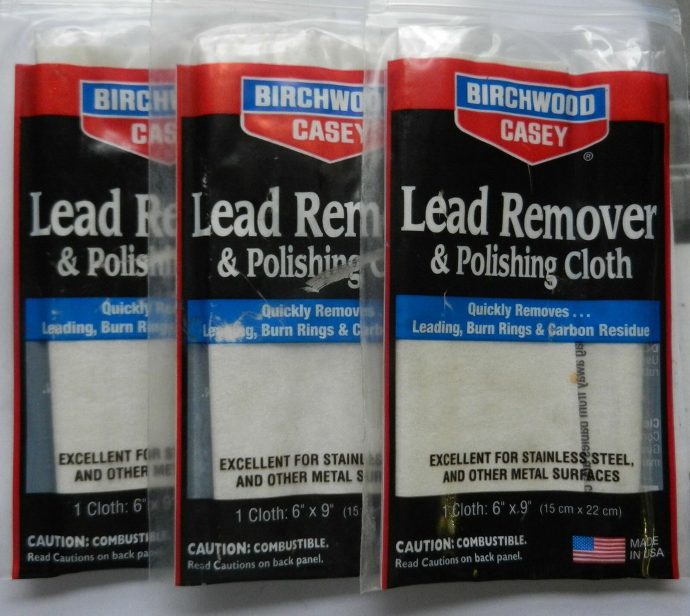 Birchwood Casey Lead Remover and Polishing Cloth; 6″ x 9″; 3 Cloths; 31002
