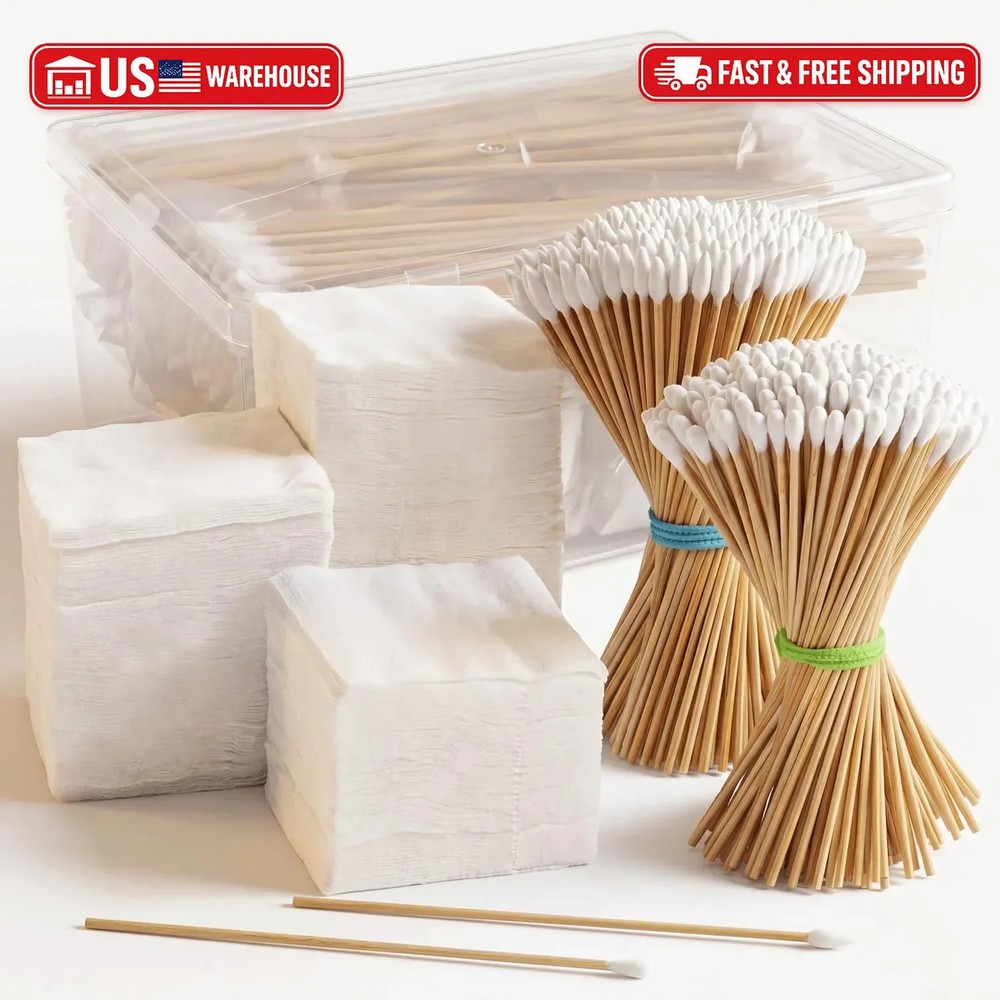 400 Pcs Gun Cleaning Patches + 200 Pcs Gun Cleaning Swabs, Gun Cleaning Supplies