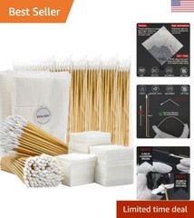 Lint Free Gun Cleaning Patches and Swabs – 1200pcs – Fits Most Caliber Firearms