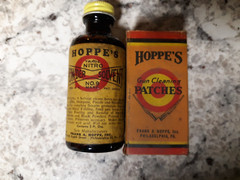 Vintage Hoppes Full Solvent Bottle & Box and No.2 Patches Box .22-.270 Caliber