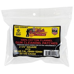 Pro-Shot Gun Cleaning Patches Cotton for 9mm – 45 Caliber Pistols 2 1/4 Inch 100