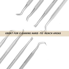 20 Pcs Gun Cleaning Brushes & Picks Kit Set Brass Steel Nylon Double Ended Gun C