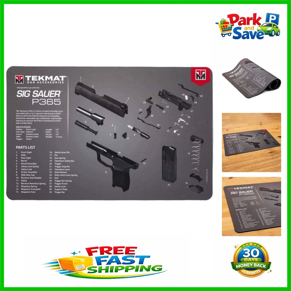 Durable Rubber Backed Cleaning Mat for Sig Sauer P365 – Easy Storage Solution