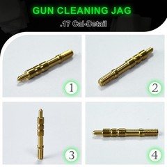 3PCS Gun Jags 17 Caliber Bore Cleaner Pistol Cleaning Kit Solid Brass Slotted…