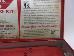 Vtg Outers Gunslick Cleaning Kit W/ Patches, Oil Bottle Empty Box Tin